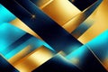 Abstract cosmic dark blue background with neon golden lights, virtual reality Royalty Free Stock Photo