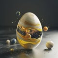 Abstract Cosmic Egg with Planets and Stars Royalty Free Stock Photo