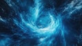 Abstract cosmic energy vortex in deep blue space Royalty Free Stock Photo