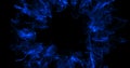Abstract cosmic explosion shockwave blue energy on black background, texture