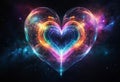 Abstract cosmic heart on a space background Royalty Free Stock Photo