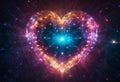 Abstract cosmic heart on a space background Royalty Free Stock Photo