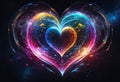 Abstract cosmic heart on a space background Royalty Free Stock Photo