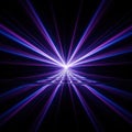Abstract cosmic light burst radiating from a central point of intense brightness Royalty Free Stock Photo