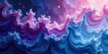Abstract cosmic ocean waves a symphony of pastel hues and celestial dust. Generative AI Royalty Free Stock Photo