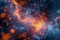 Abstract Cosmic Phenomenon with Glowing Particles