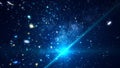 Abstract cosmic space with bright stars. Animation. Moving among bright sparkling stars in outer space of clear night Royalty Free Stock Photo