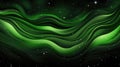 Abstract Cosmic Swirls with Stars. Abstract swirls of green and black under a star-studded sky