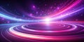 Abstract cosmic swirls and vibrant light trails on a futuristic landscape. Generative AI Royalty Free Stock Photo