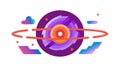 Abstract Cosmic Target System Icon, Space Exploration Focus, vector design Generative AI Royalty Free Stock Photo