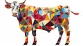 Abstract Cow An abstract representation of a cow using basic shapes and lines, focusing on its iconic silhouette