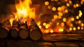 Abstract Cozy Background Featuring Warm Blurred Light from Crackling Fireplace Royalty Free Stock Photo