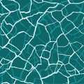 Abstract crack effect vector seamless pattern background. White irregular joined crackle lines on teal blue backdrop