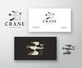 Abstract Crane Bird Vector Illustration. Geometry Flying Stork Silhouette with Typography. Trendy Logo and Business Card Royalty Free Stock Photo