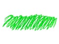 Abstract crayon on white background. Green crayon scribble texture.