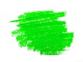 Abstract crayon on white background. Green crayon scribble texture.