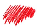 Abstract crayon on white background. Red crayon scribble texture.