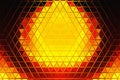 The abstract is created from small triangles with a gradient from yellow to red.