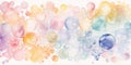Abstract creative background of watercolor multicolored translucent balls or bubbles different sizes