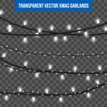 Abstract creative christmas garland light on background. template. Vector illustration clipart art for Xmas