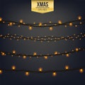 Abstract creative christmas garland light isolated on background. template. Vector illustration clipart art for Xmas