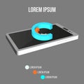 Abstract Creative concept background of modern Mobile phone with Infographic design template. Business concept. Vector Royalty Free Stock Photo