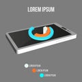 Abstract Creative concept background of modern Mobile phone with Infographic design template. Business concept. Vector Royalty Free Stock Photo