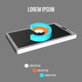 Abstract Creative concept background of modern Mobile phone with Infographic design template. Business concept. Vector Royalty Free Stock Photo