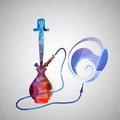 Abstract creative concept icon of hookah. For web and mobile content on background, unusual template design, flat