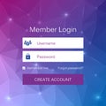 Abstract creative concept vector member login form interface. For web page, site, mobile applications, art illustration Royalty Free Stock Photo