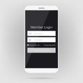 Abstract creative concept vector member login form interface. For web page, site, mobile applications, art illustration Royalty Free Stock Photo