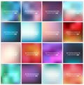 Abstract Creative concept vector multicolored blurred background set. Royalty Free Stock Photo