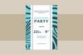 Abstract creative graduation party invitation, zebra print design Royalty Free Stock Photo