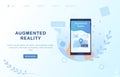 Abstract creative illustration with augmented reality phone, vector illustration for landing page. AR concept for web Royalty Free Stock Photo