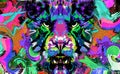 Abstract creative illustration with colorful lion