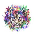 Abstract creative illustration with colorful lion Royalty Free Stock Photo