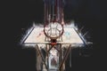 Creative Illustration - Public basketball court hoop - Abstract digital modern art Royalty Free Stock Photo