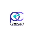 Letter PC Technology Logo Design Vector Royalty Free Stock Photo
