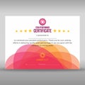 Abstract creative pink star performer certificate