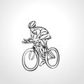 Abstract silhouette of bicyclist. Black bike cyclist logo Royalty Free Stock Photo