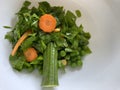 Abstract creative tree made with peas spinach drumstick a