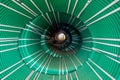 Abstract creative tunnel vision from packs of twisted green hoses