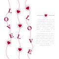 Abstract creative vector design layout with lettering - love. Romantic card on Valentines day. Modern concept background Royalty Free Stock Photo