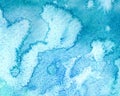 Abstract creative watercolour painted background with blue wash layers.Soft sky and sea,ice