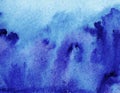 Abstract creative watercolour painted background with blue wash layers.Soft sky and sea,ice