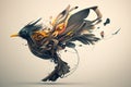 an abstract creature inspired by the movement and grace of a bird in flight Generative AI