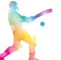 Abstract Cricket Player in Beautiful Summer Haze.