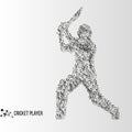 Abstract cricket player