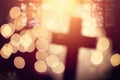 Abstract cross in church interior Royalty Free Stock Photo