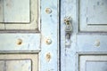 Abstract cross closed wood door venegono varese italy